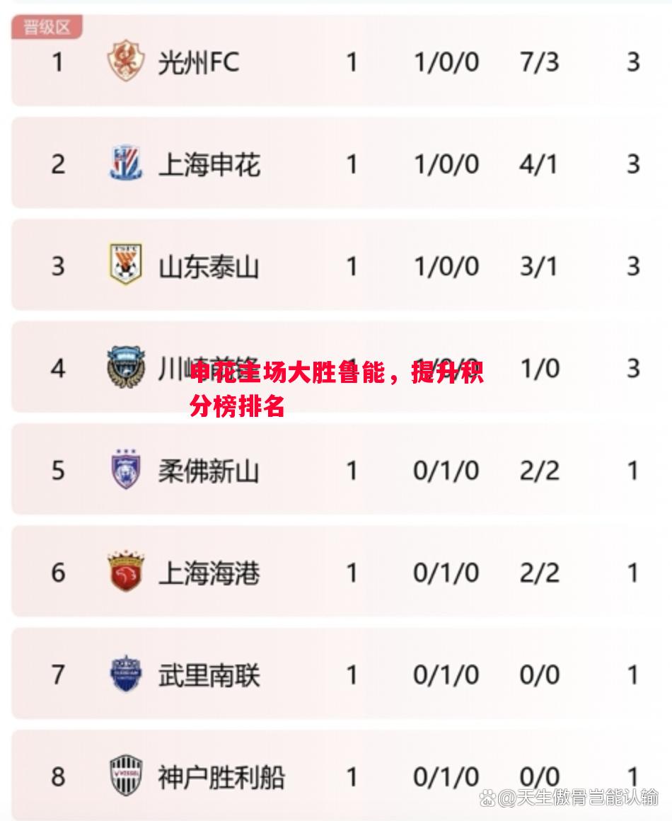 申花主场大胜鲁能,提升积分榜排名 申花主场大胜鲁能,提升积分榜排名